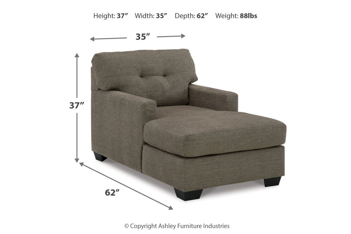 Mahoney Chocolate Sofa and Chaise from Ashley - Luna Furniture