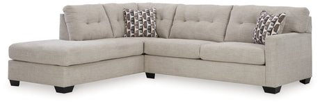 Mahoney Pebble 2-Piece Sectional with Ottoman from Ashley - Luna Furniture