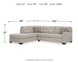Mahoney Pebble 2-Piece Sectional with Ottoman from Ashley - Luna Furniture