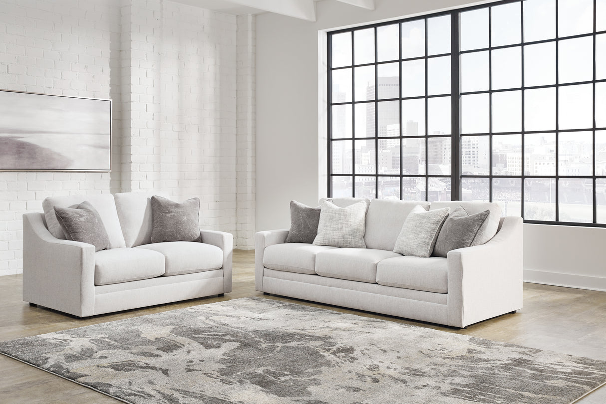 Maitelynn Sofa, Loveseat, Chair and Ottoman in Chalk from Ashley - Luna Furniture