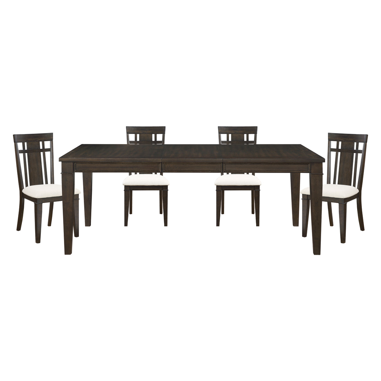 Makah Dark Brown/Beige 5-Piece 78" Extendable Dining Set from Homelegance - Luna Furniture