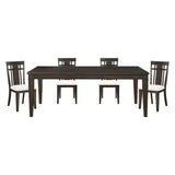 Makah Dark Brown/Beige 5-Piece 78" Extendable Dining Set from Homelegance - Luna Furniture