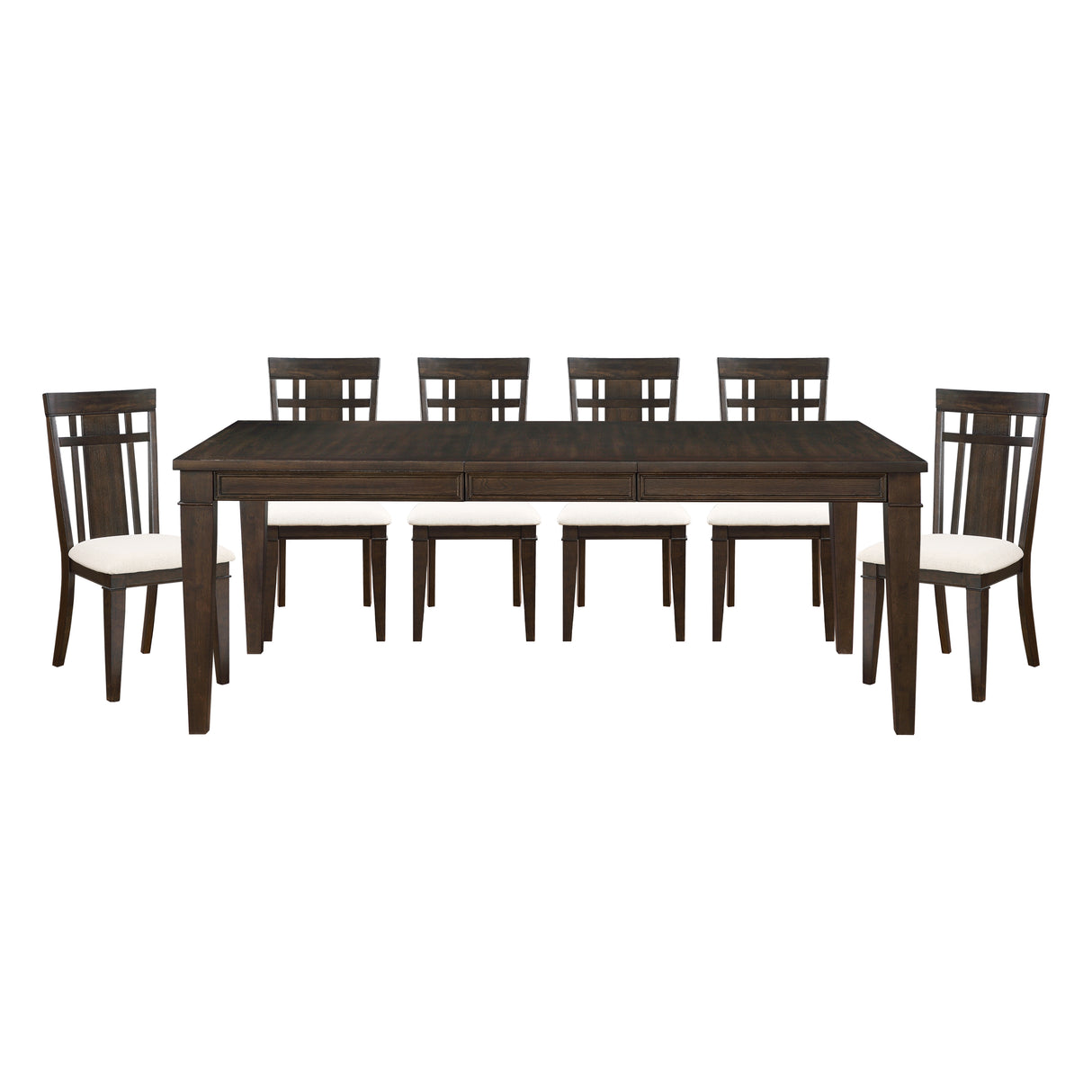 Makah Dark Brown/Beige 7-Piece 78" Extendable Dining Set from Homelegance - Luna Furniture