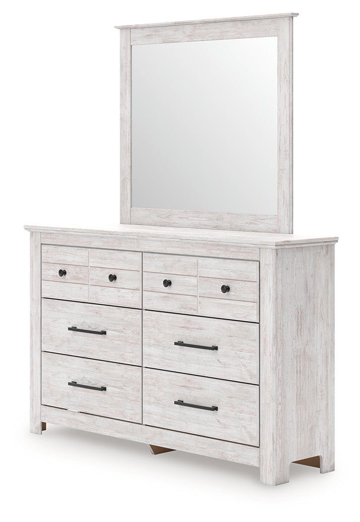 Makidern Whitewash Dresser and Mirror from Ashley Furniture - Luna Furniture