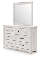 Makidern Whitewash Dresser and Mirror from Ashley Furniture - Luna Furniture