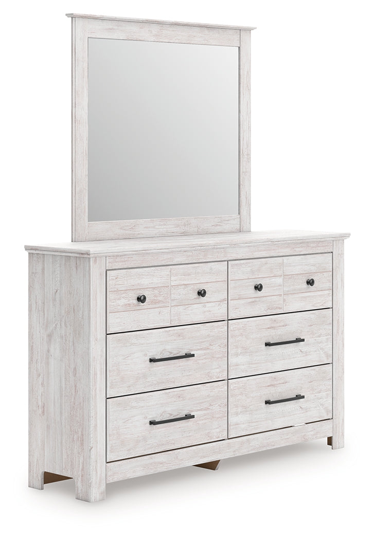 Makidern Whitewash Dresser and Mirror from Ashley Furniture - Luna Furniture