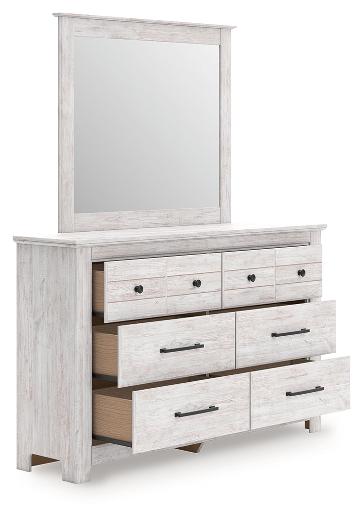 Makidern Whitewash Dresser and Mirror from Ashley Furniture - Luna Furniture