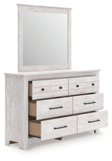 Makidern Whitewash Dresser and Mirror from Ashley Furniture - Luna Furniture