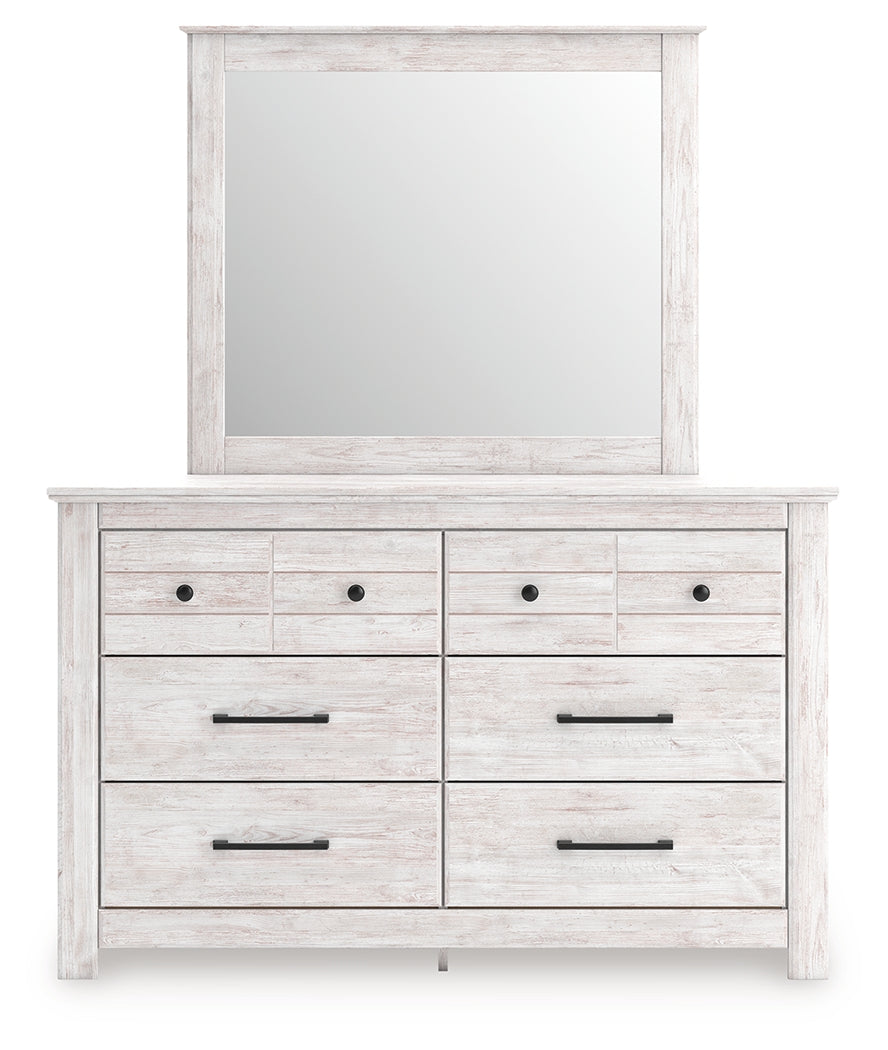 Makidern Whitewash Dresser and Mirror from Ashley Furniture - Luna Furniture