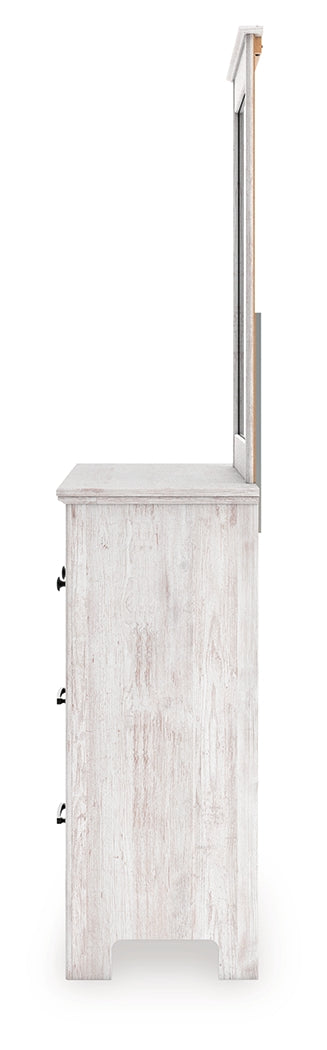 Makidern Whitewash Dresser and Mirror from Ashley Furniture - Luna Furniture