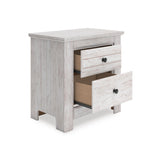 Makidern Whitewash Storage Panel Bedroom Set with 4 Drawers from Ashley - Luna Furniture