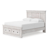 Makidern Whitewash Queen Panel Storage Bed from Ashley Furniture - Luna Furniture