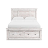 Makidern Whitewash Queen Panel Storage Bed from Ashley Furniture - Luna Furniture