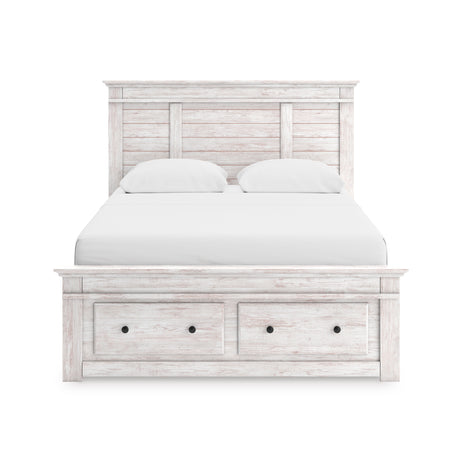 Makidern Whitewash Queen Panel Storage Bed from Ashley - Luna Furniture