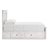 Makidern Whitewash Queen Panel Storage Bed from Ashley Furniture - Luna Furniture
