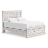 Makidern Whitewash Full Panel Storage Bed from Ashley - Luna Furniture