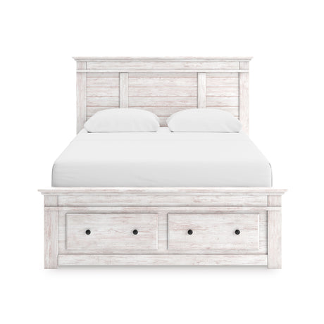 Makidern Whitewash Queen Panel Storage Bed from Ashley - Luna Furniture