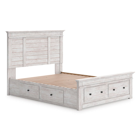 Makidern Whitewash Queen Panel Storage Bed from Ashley - Luna Furniture