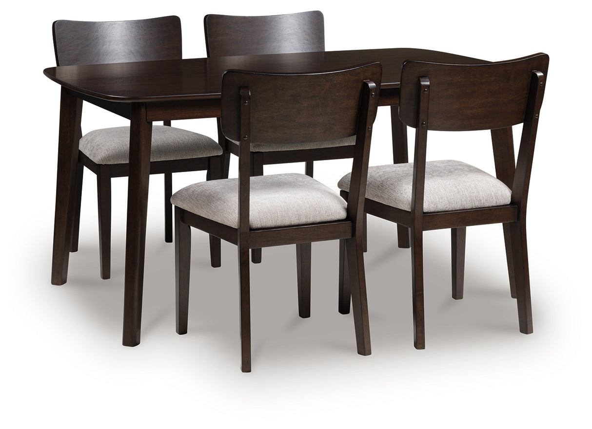 Mallenette Merlot Rectangular Dining Table and 4 Chairs (Set of 5) from Ashley - Luna Furniture