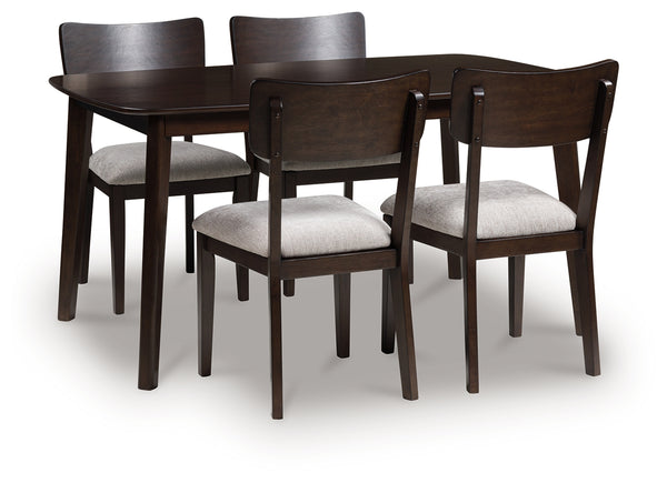 Mallenette Merlot Rectangular Dining Table and 4 Chairs (Set of 5)