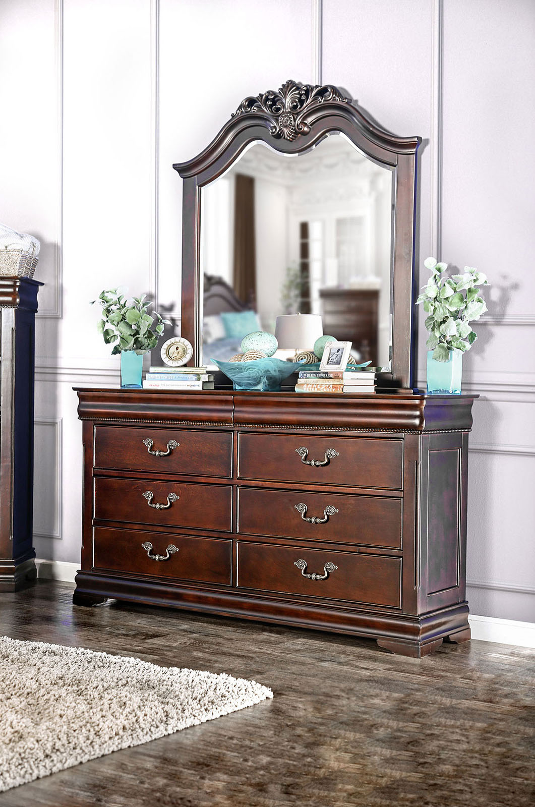Mandura Cherry Dresser from Furniture of America - Luna Furniture
