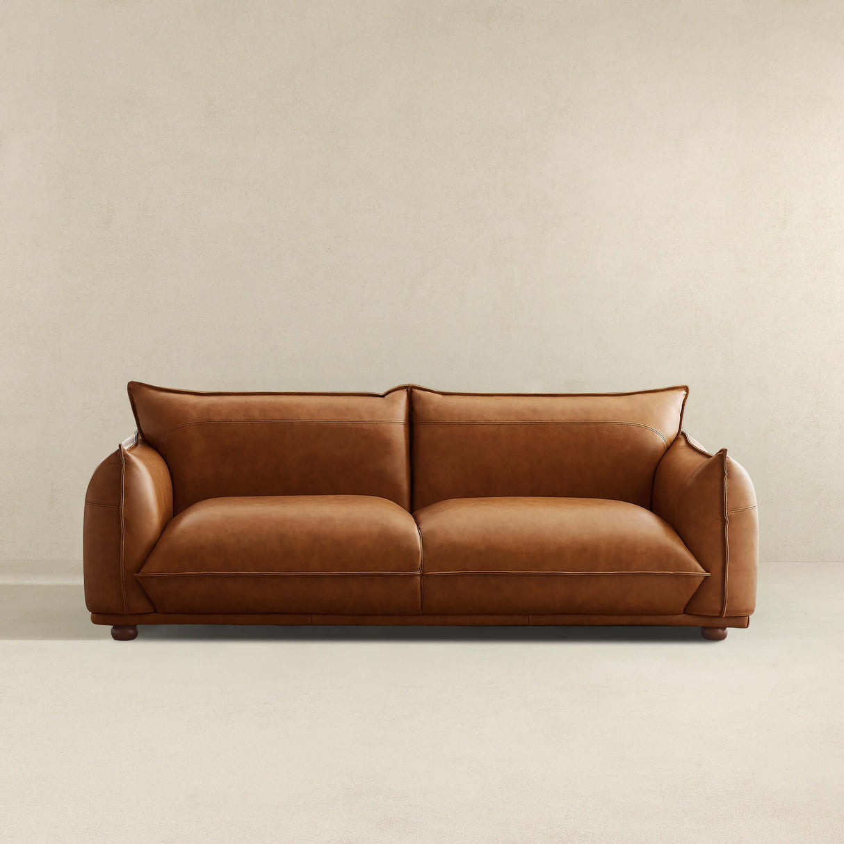 Emma Cognac Leather Sofa from Ashcroft Furniture - Luna Furniture