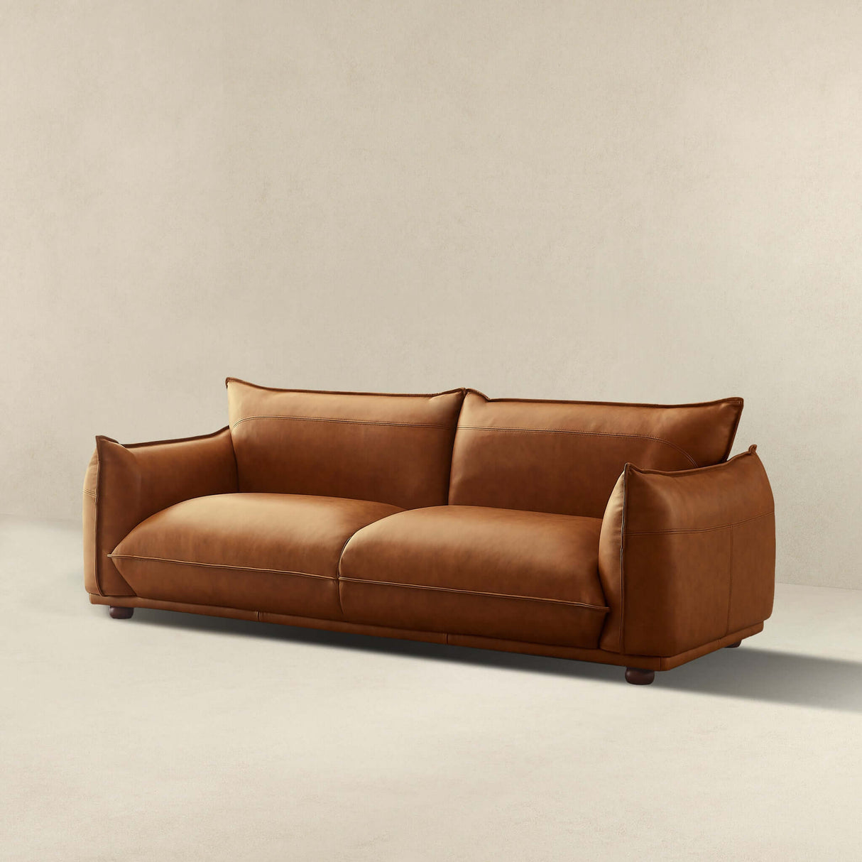 Emma Cognac Leather Sofa from Ashcroft Furniture - Luna Furniture