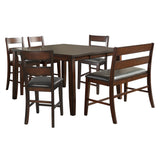 Mantello Cherry 6-Piece Extendable Counter Height Set with Bench from Homelegance - Luna Furniture