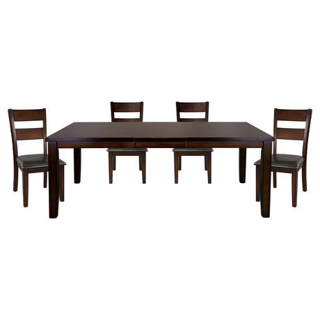 Mantello Cherry 78" 5-Piece Extendable Dining Set from Homelegance - Luna Furniture