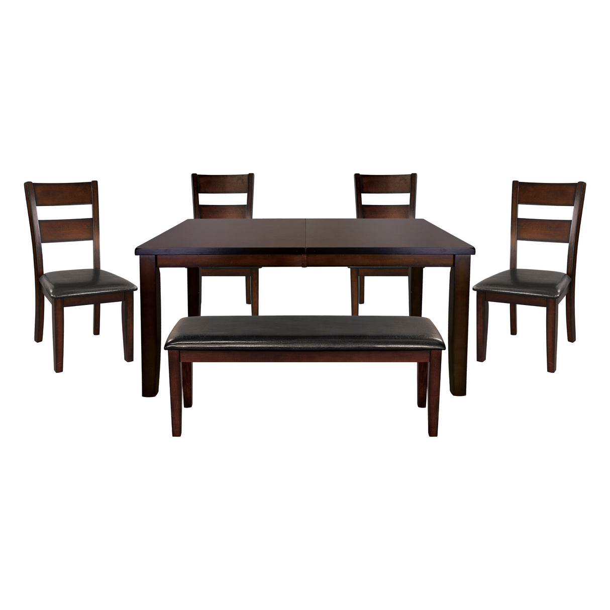 Mantello Cherry 78" 6-Piece Extendable Dining Set with Bench from Homelegance - Luna Furniture
