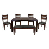 Mantello Cherry 78" 6-Piece Extendable Dining Set with Bench from Homelegance - Luna Furniture