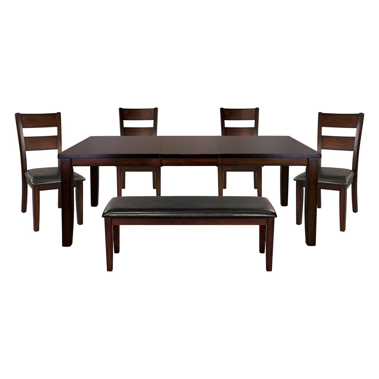 Mantello Cherry 78" 6-Piece Extendable Dining Set with Bench from Homelegance - Luna Furniture