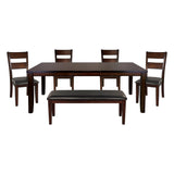 Mantello Cherry 78" 6-Piece Extendable Dining Set with Bench from Homelegance - Luna Furniture