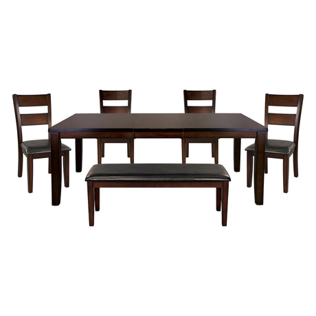 Mantello Cherry 78" 6-Piece Extendable Dining Set with Bench from Homelegance - Luna Furniture