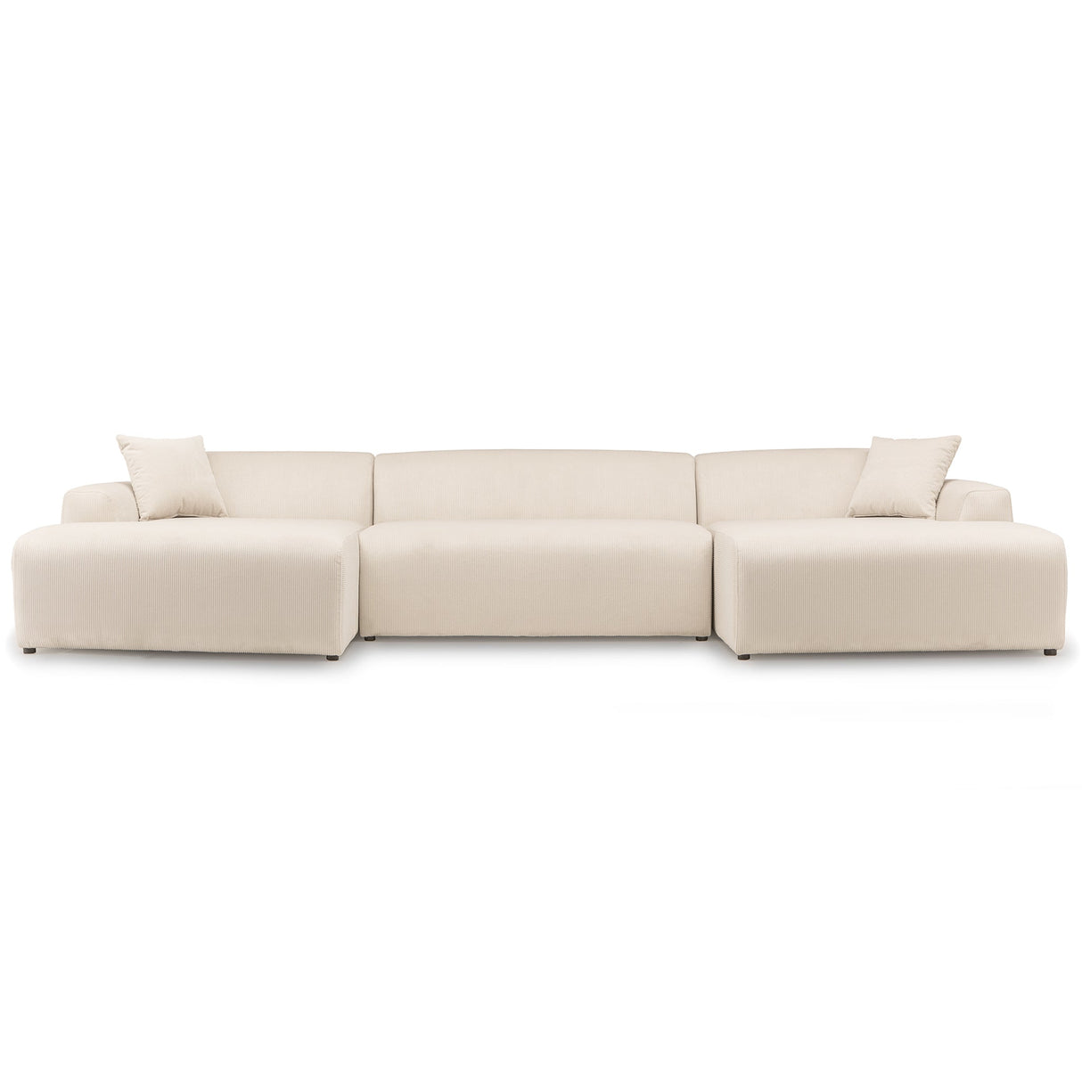 Mar Cream Corduroy U-Shape Corner Sectional Sofa from Midinmod - Luna Furniture