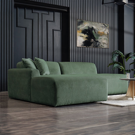 Mar Green Velvet LAF Sectional from Midinmod - Luna Furniture