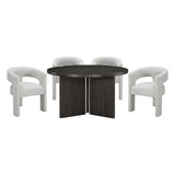 Marais Ebony/Light Gray Boucle 5-Piece Round Dining Set from Homelegance - Luna Furniture