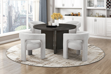 Marais Ebony/Light Gray Boucle 5-Piece Round Dining Set from Homelegance - Luna Furniture