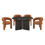 Marais Ebony/Orange Boucle 5-Piece Round Dining Set from Homelegance - Luna Furniture