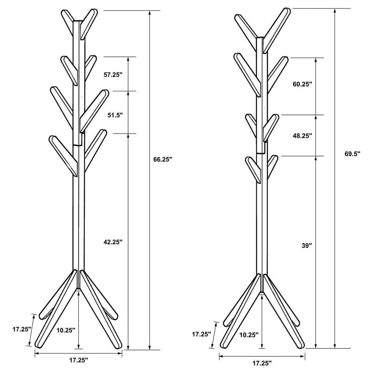 Margaret Black Solid Wood Coat Rack from Coaster - Luna Furniture
