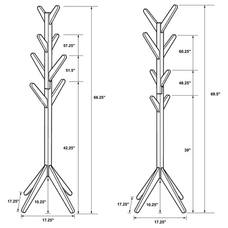 Margaret Cappuccino Solid Wood Coat Rack from Coaster - Luna Furniture