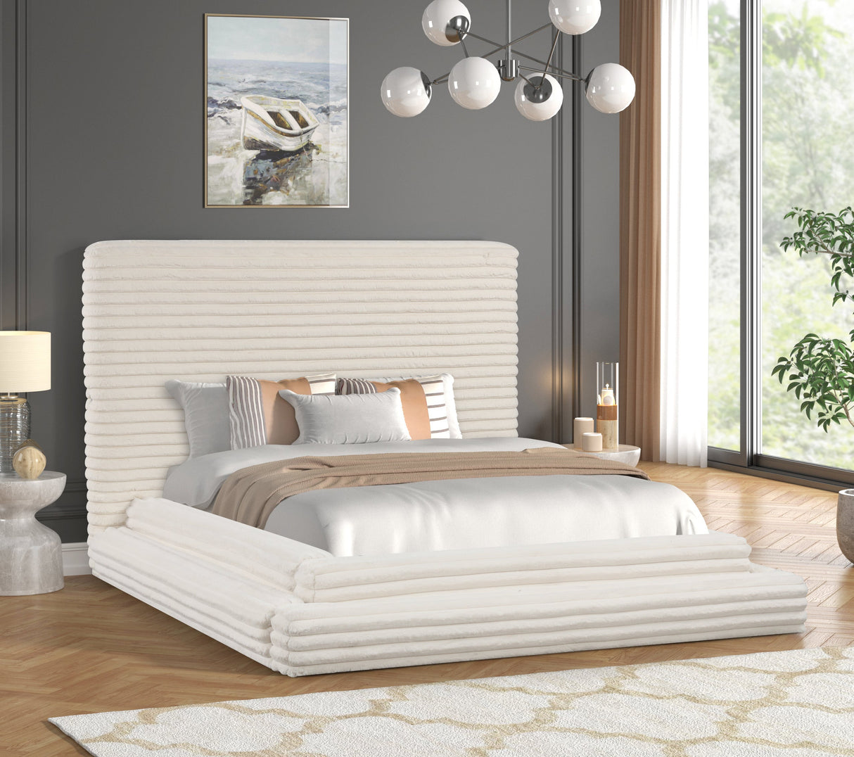Mariah Beige King Platform Bed from Happy Homes - Luna Furniture