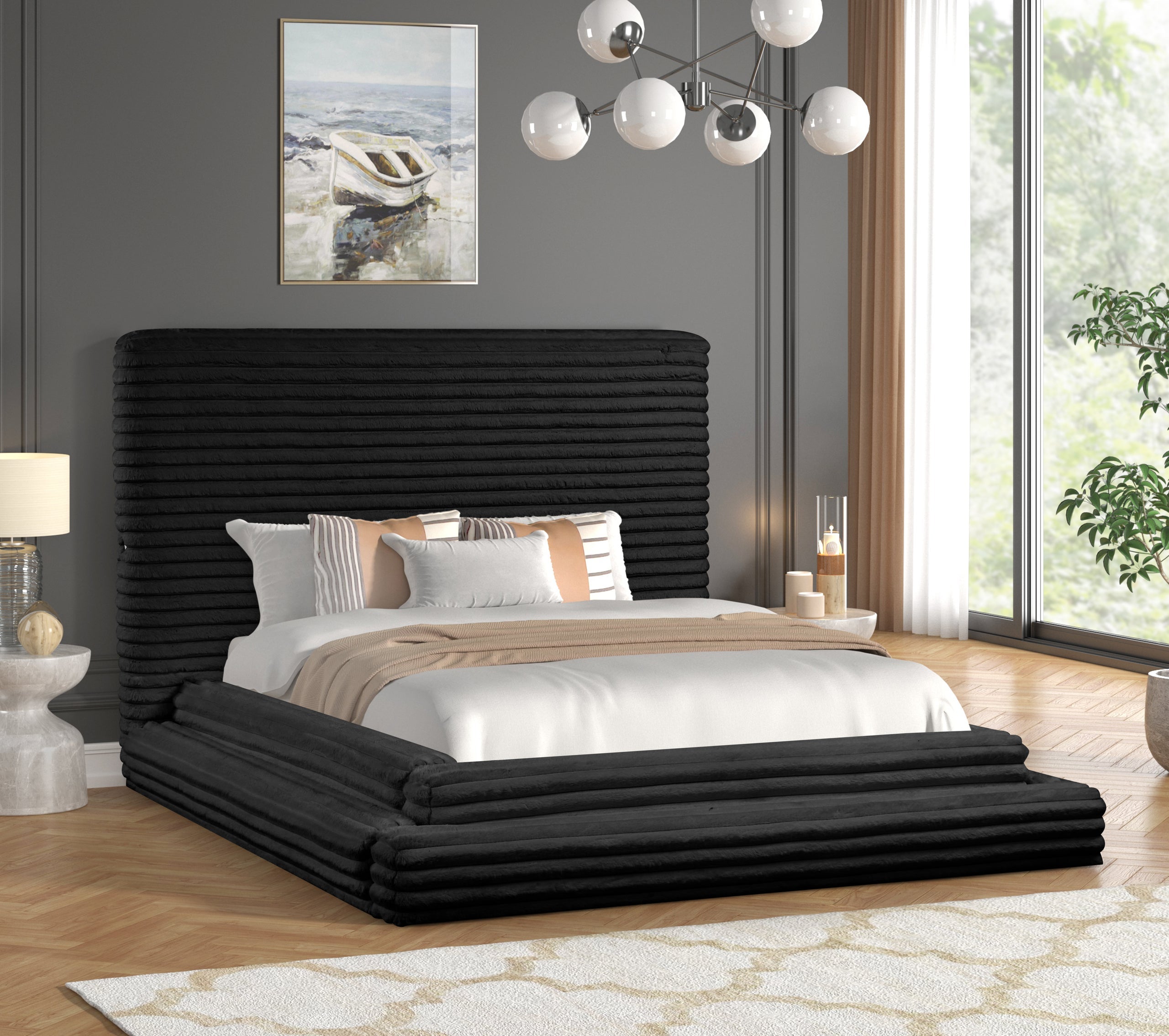 Happy Homes Mariah Black Queen Platform Bed – Luna Furniture