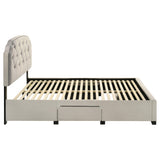 Marianna Cream 4-Drawer Upholstered Eastern King Storage Bed from Coaster - Luna Furniture