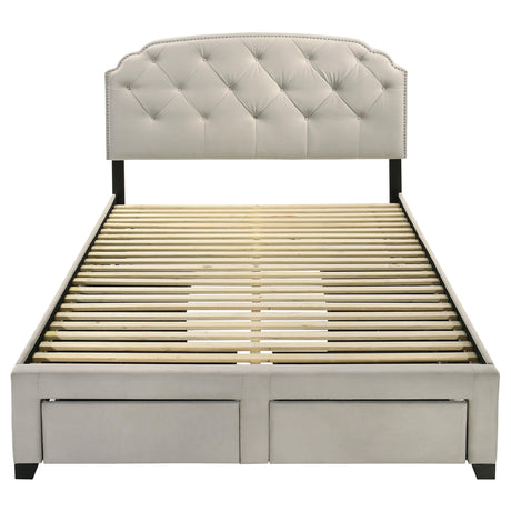 Marianna Cream 4-Drawer Upholstered Full Storage Bed from Coaster - Luna Furniture