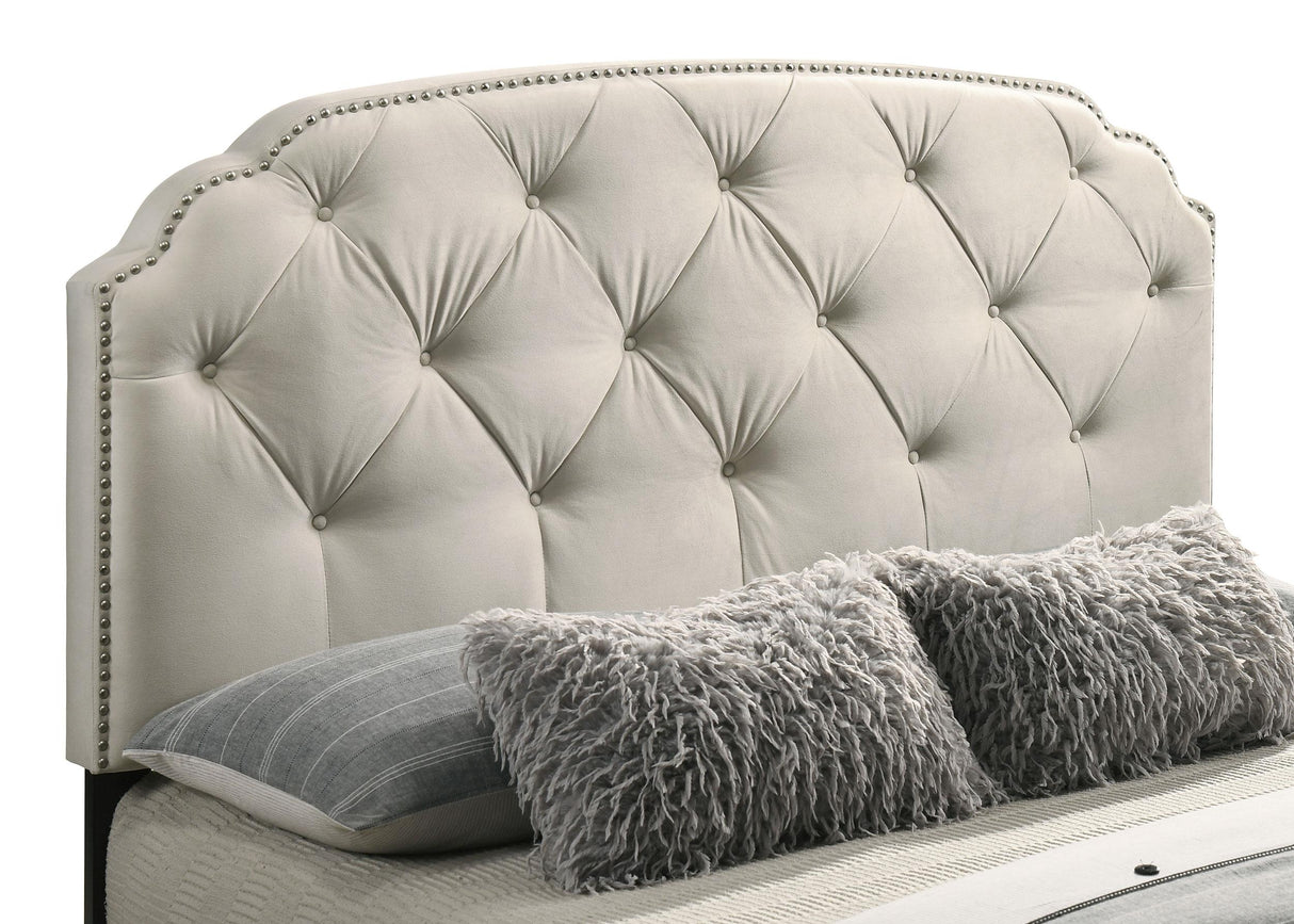 Marianna Cream 4-Drawer Upholstered Queen Storage Bed from Coaster - Luna Furniture