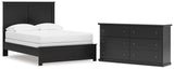 Maribel Full Panel Bed with Dresser in Black from Ashley - Luna Furniture