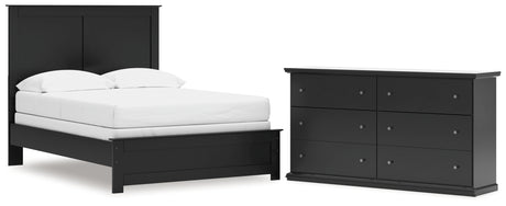 Maribel Full Panel Bed with Dresser in Black from Ashley - Luna Furniture