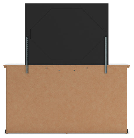 Maribel Full Panel Bed with Mirrored Dresser and Chest in Black from Ashley - Luna Furniture