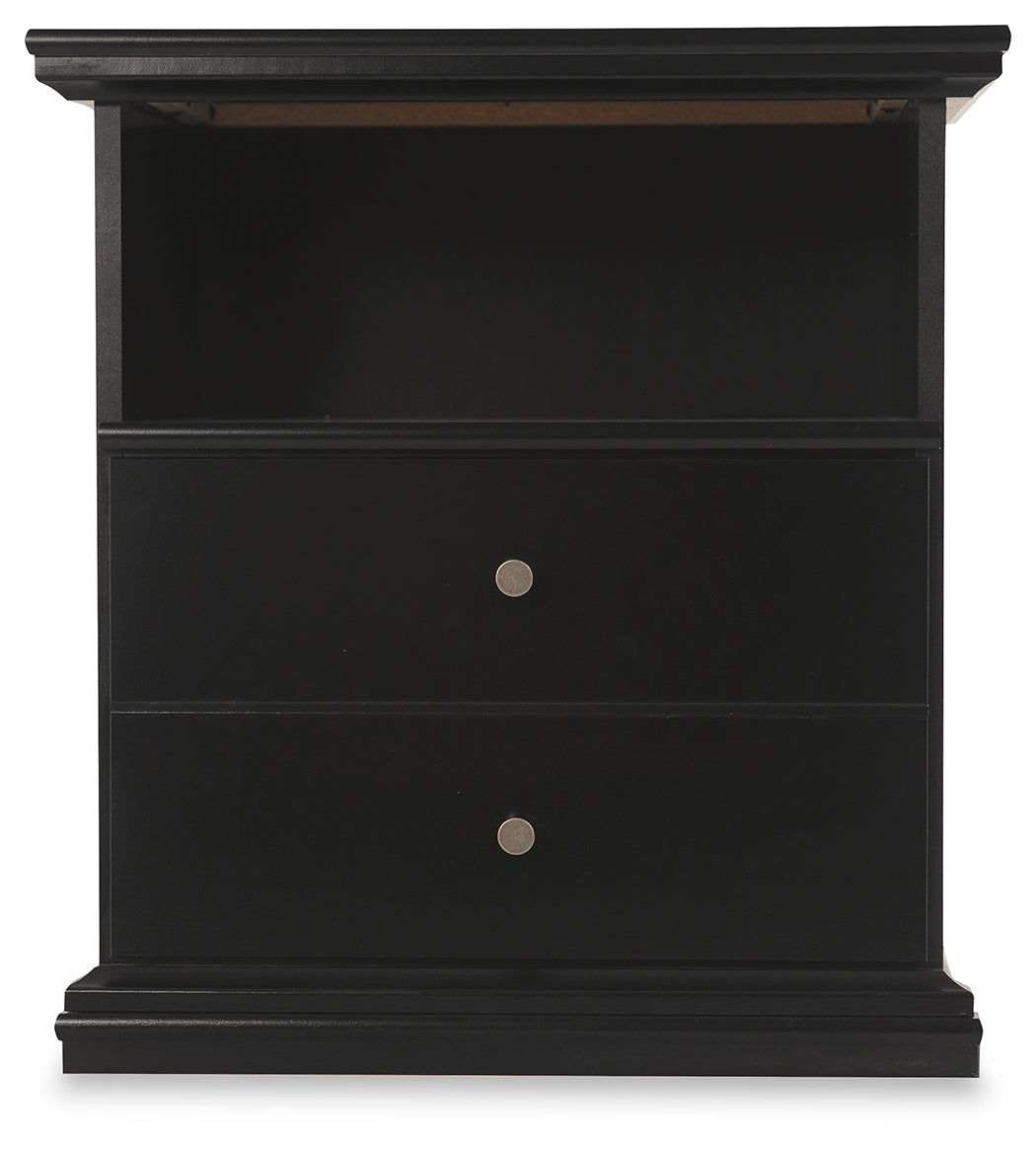 Maribel King Panel Bed with Dresser and Nightstand in Black from Ashley - Luna Furniture